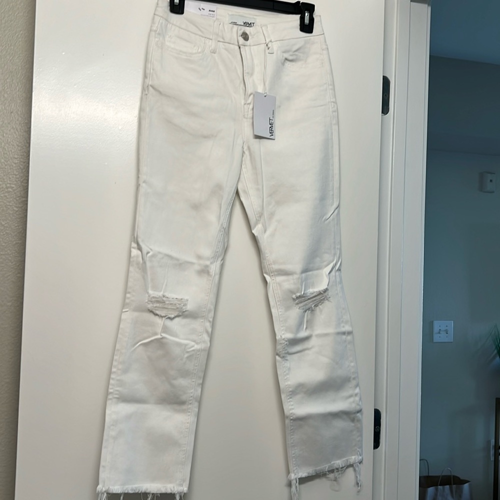 Vervet High Rise Slim Straight White Sz 27 Jeans